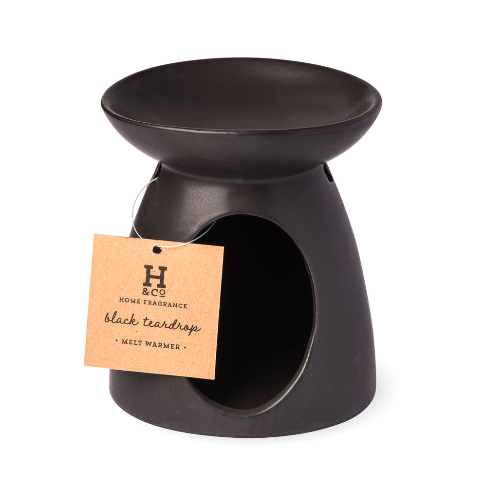 Black Teardrop Wax Melt Burner Henry and Co fragrance