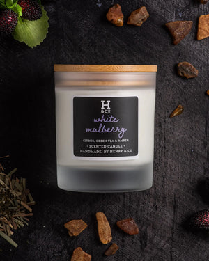White Mulberry Scented Candle Henry and Co fragrance