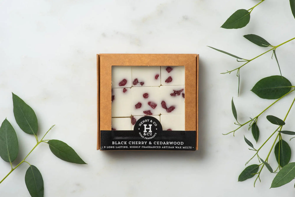 Black Cherry & Cedarwood Artisan Wax Melts Gift set Henry and Co fragrance