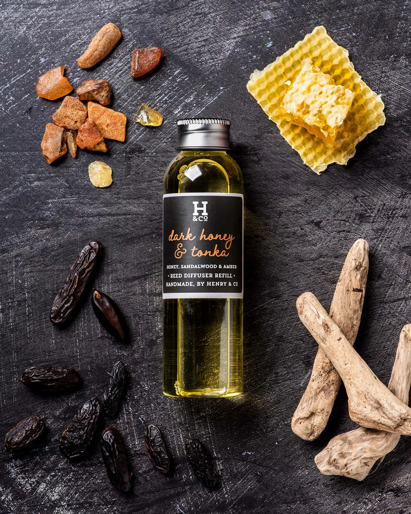 Dark Honey & Tonka Reed Diffuser Refill Henry and Co fragrance