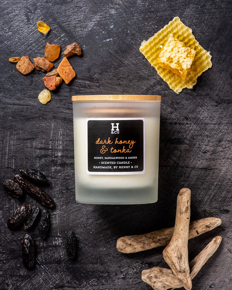 Dark Honey & Tonka Scented Candle Henry and Co fragrance