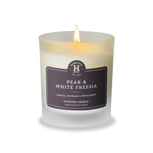 Pear & White Freesia Scented Candle Henry and Co fragrance