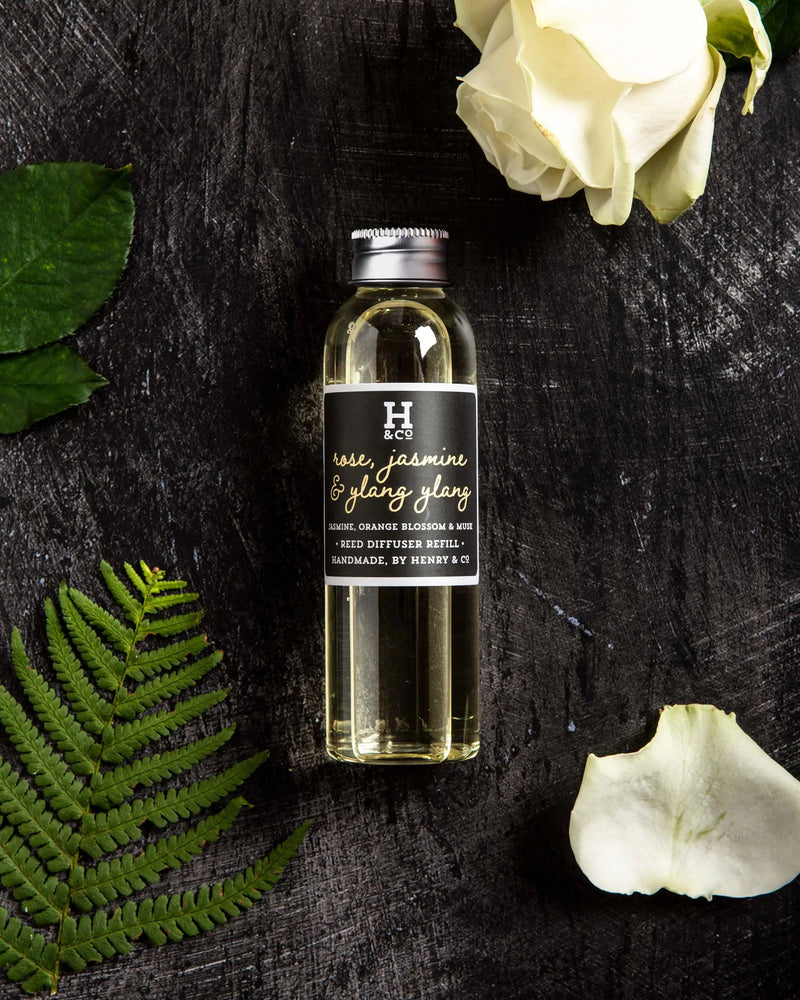 Rose, Jasmine & Ylang Ylang Reed Diffuser Refill Henry and Co fragrance