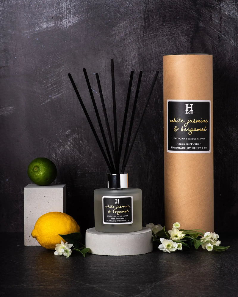 White Jasmine & Bergamot Reed Diffuser Henry and Co fragrance